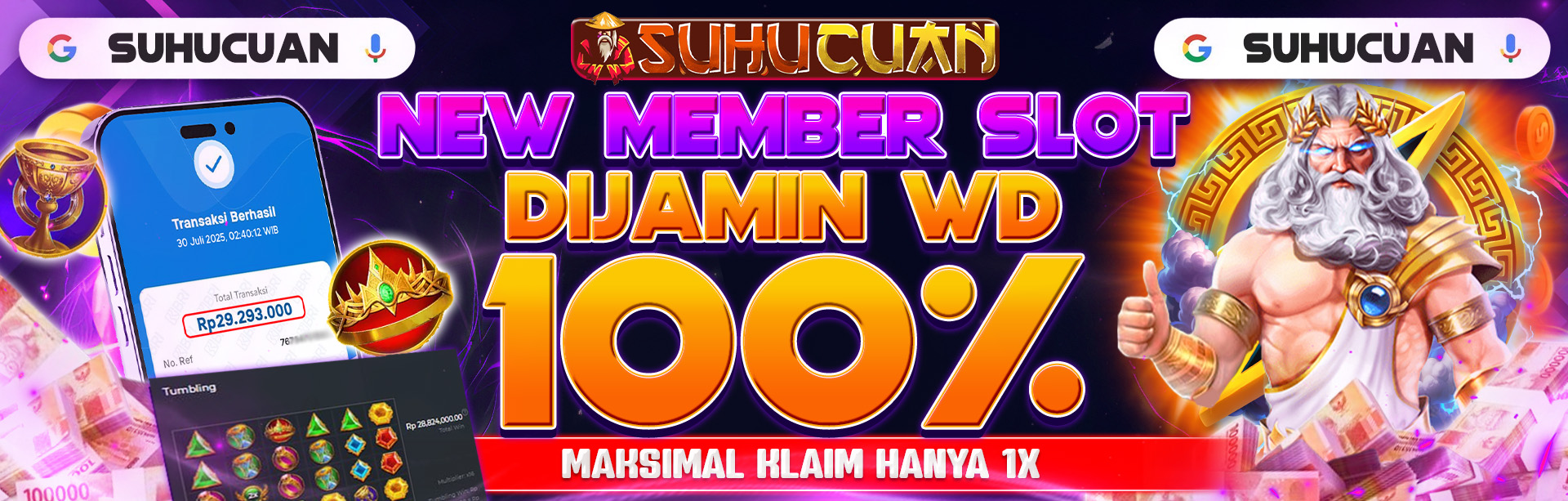 BONUS NEW MEMBER SLOT 100%
